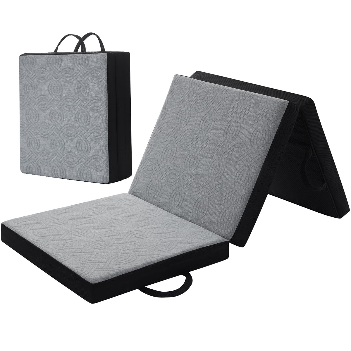 Folding Mattress Double, Memory Foam Foldable Mattress, 90x190x10cm, Grey