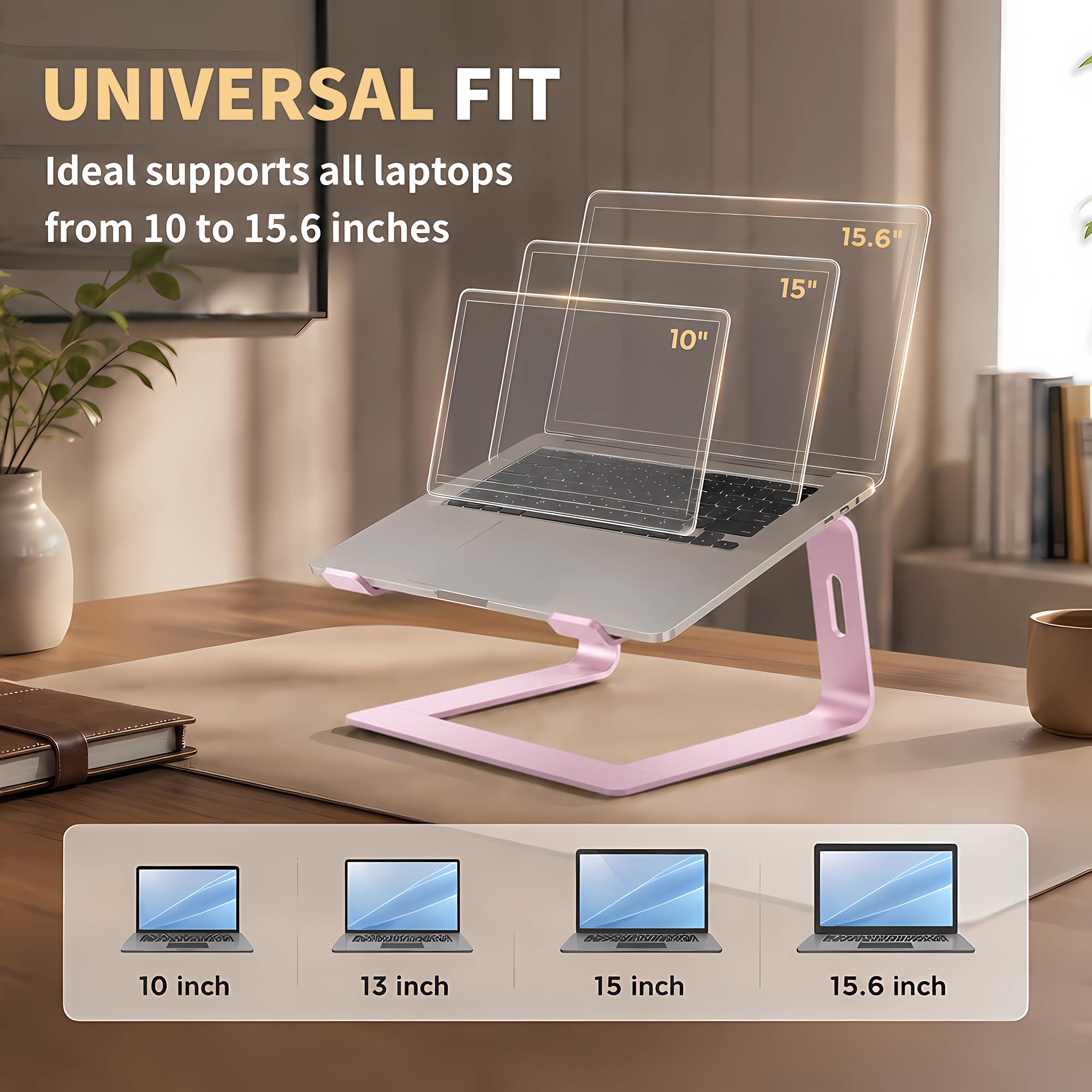 Orionstar Laptop Stand for Desk, Aluminum Laptop Riser, Portable Computer Stand for Apple Mac MacBook Air Pro 10-15.6 Inch Notebook Computer