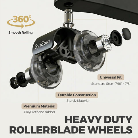 Sytopia Office Chair Wheels Replacement Set of 5, 11×22mm Pin Office Chair Casters for Hardwood Floor, Carpet, Smooth and Silent Gliding