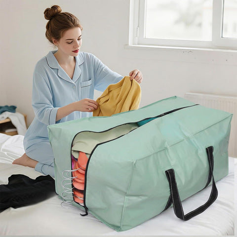 Dntorx 8 Pack 90L Moving Bags, Heavy Duty Waterproof Storage Bags, Green