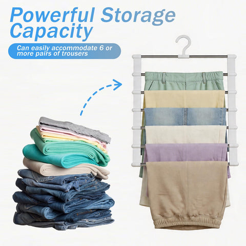3 Pack Trouser Hangers, Trouser Hangers Space Saving Space Saver Trouser Rack 360° Rotatable Multi Layer Pants Hanger Women Man for Jeans Skirt Tie