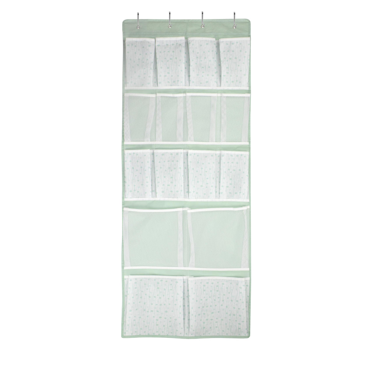 16 Pockets - Over Door Hanging Organiser with 4 Kinds Pouches,Back of Door Bathroom Hanging Shelves Holder for Shoes,Sock,Hat,Underwear,Travel