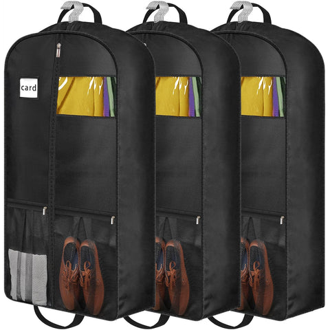 8" Gusseted Heavy Duty Garment Bags for Travel 43" Suit Bags for Closet Storage Hanging Clothes Bag with Pockets Mens Suit Holder for Shirts, Coats