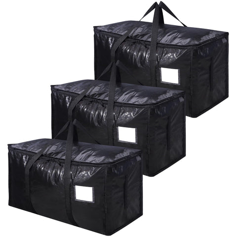3 Pack 90L Moving Bags, Heavy Duty Storage Bags Dorm Moving Essential,Black