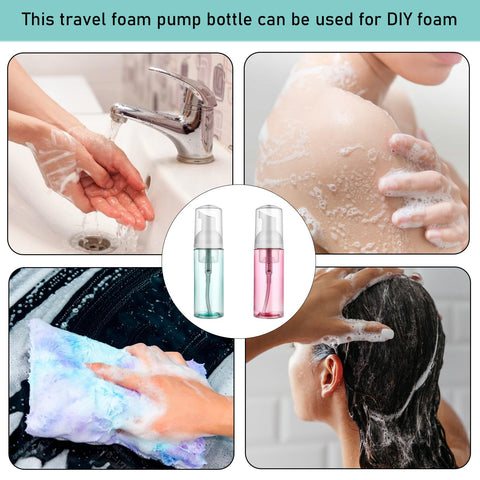 2PCS Foam Pump Bottle Travel Portable Small Size Mousse Foam Soap Dispenser