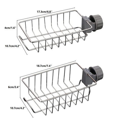 Beilala Bathroom Shower Caddy No Drill, 2 Pack Shampoo Soap Holders Stainless Steel Fauce Rack Kitchen Sink Organiser Bathroom Tidy Accessories Rust