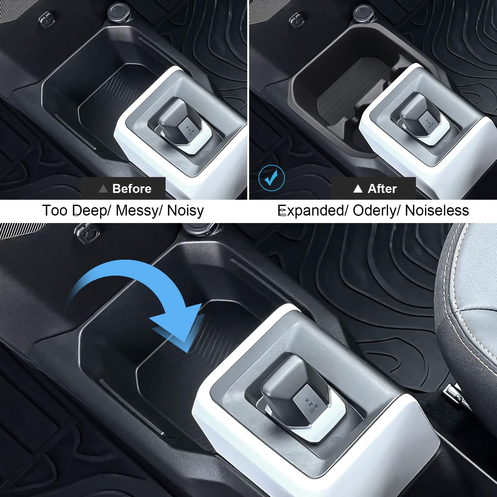 Coleya Central Armrest Storage Box Compatible with Dacia Spring Electric EV/Extreme 2025 2026, Central Console Storage Box, Car Cup Holder
