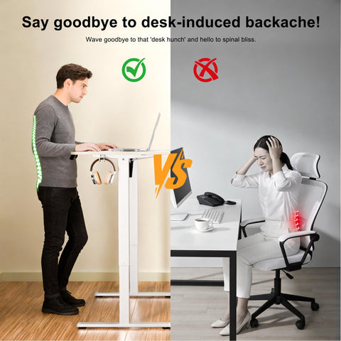 ERGOMAKER Electric Standing Desk 120x60cm, 2 Memory Presets, Gold Oak
