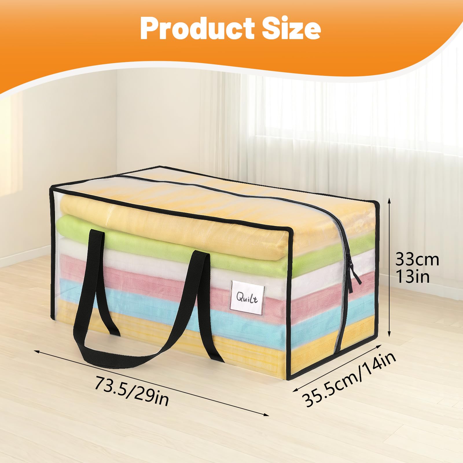 Dntorx 4 Pack 90L Moving Bags, Clear Waterproof Storage Totes