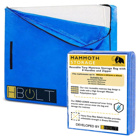 MAMMOTH Premium Mattress Storage Bag – Robust Protection for Moving & Storing – Shields Against Dust, Stains, and Pests (King - ULTRA)