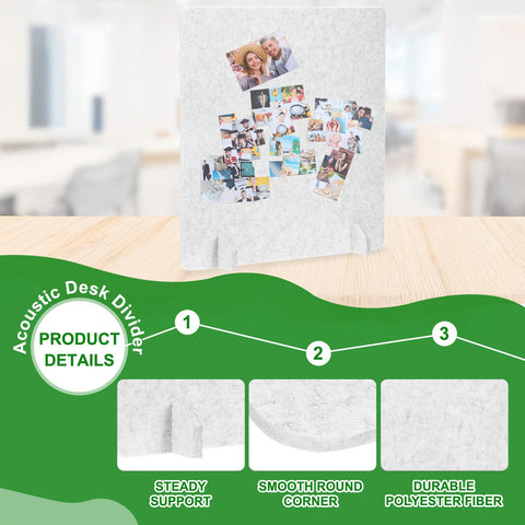 PATIKIL Desk Dividers 60x60cm, 2 Pack Desk Privacy Panel Freestanding Noise Reducing Partition Acoustic Panel with 4Pcs Support Feet for Testing