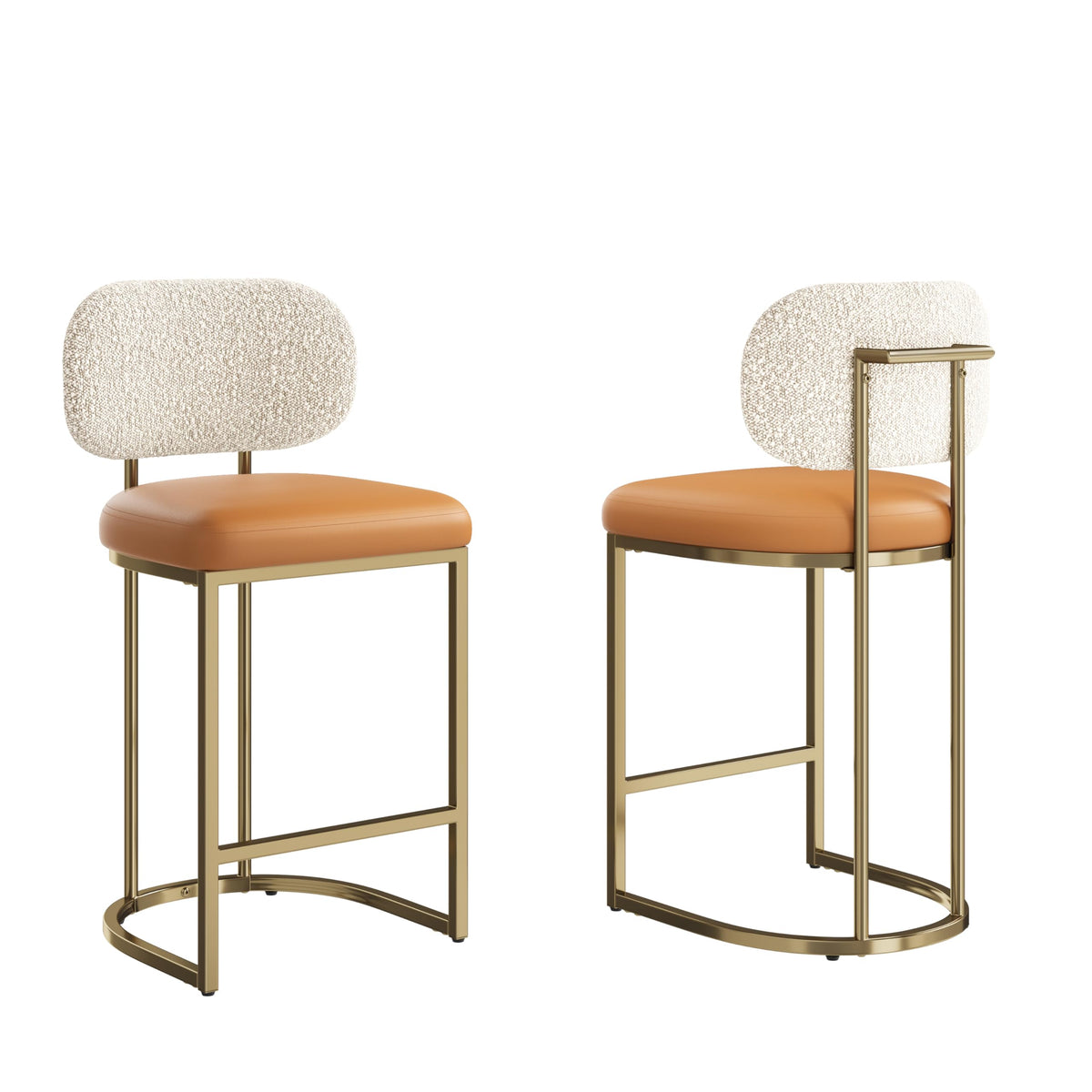 ALPHA HOME Bar Stools Set of 2 Counter Chairs with Backs and 9 CM Seat