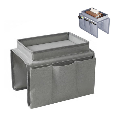 SIXHAOBU Sofa Armrest Organizer with Tray, Versatile Armchair Tray Waterproof Sofa Arm Chair Table Holder Non-Slip Armrest Organiser with 4 Bags for