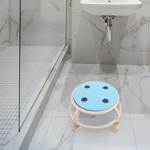 Beaupretty Waterproof Shower Chair Cushion Soft Non-Slip Round Bath Stool Pad Breathable Seat Mat for Bathroom Seating Senior Safety and Mobility