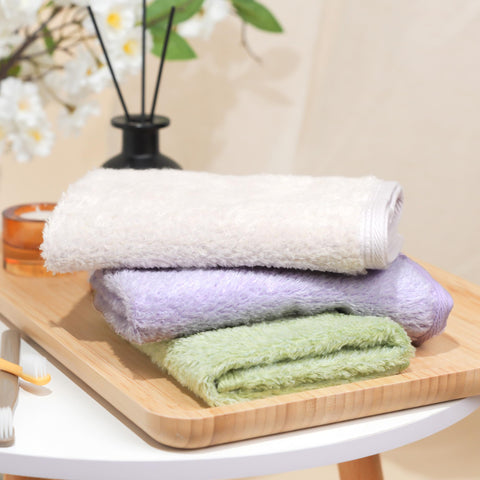 Vie TRIOMPHE 3-Pack Cloud Dream 100% Long Staple Cotton Zero Twist Flannel Towels Face Cloths