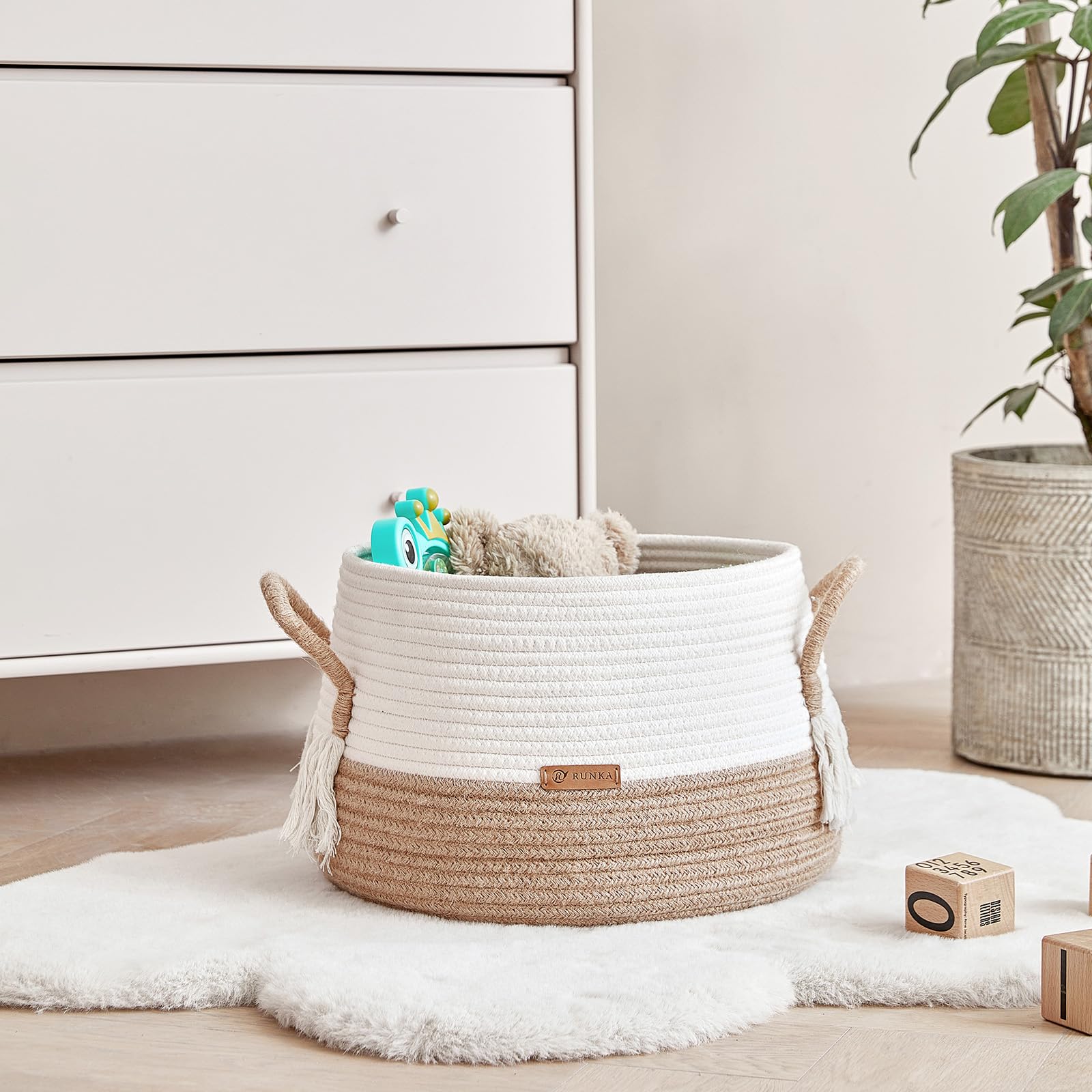 R RUNKA Cotton Rope Basket 38 x 40 x 30 cm