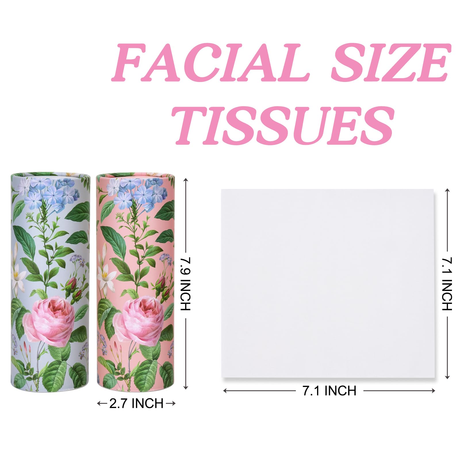 hoziel 4pack Vintage Rose Murals Florals Travel Tissue Tubes Box Container for Car Tissues Cylinder Car Cup Holder