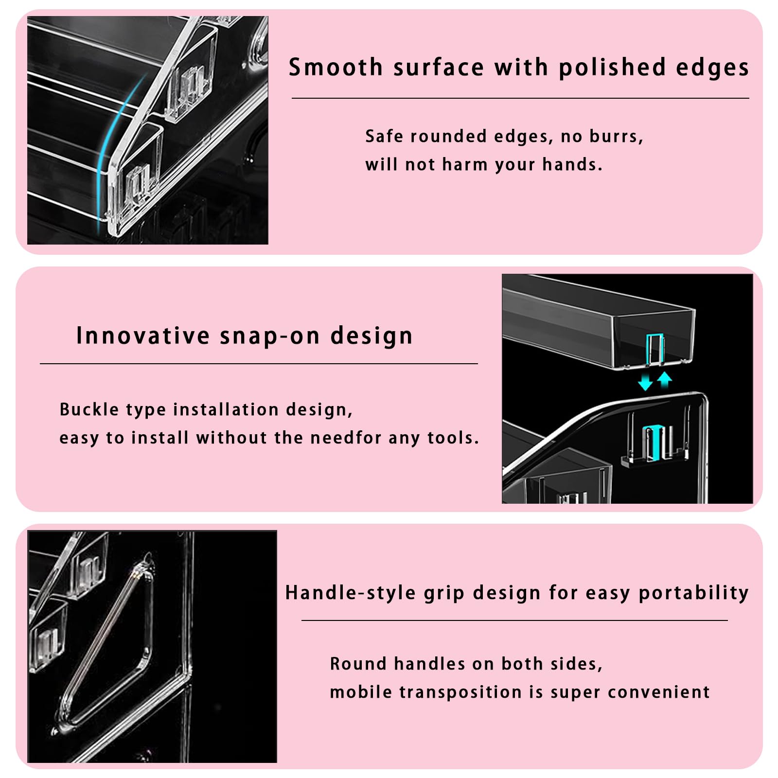 ZYNERY 2 Pack 7 Tier Acrylic Nail Polish Rack, Clear Makeup Organizer storage Rack for Essential Oil Holder Display Stand Holds