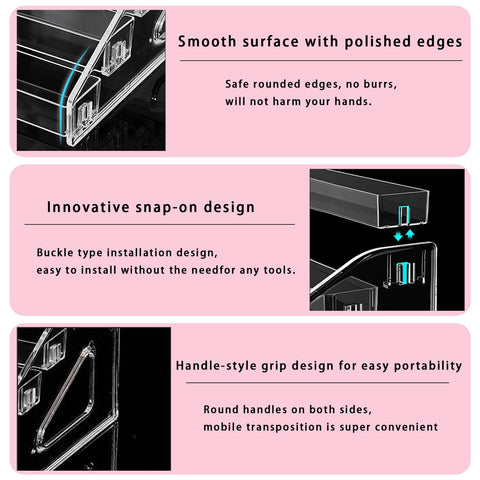 ZYNERY 2 Pack 7 Tier Acrylic Nail Polish Rack, Clear Makeup Organizer storage Rack for Essential Oil Holder Display Stand Holds