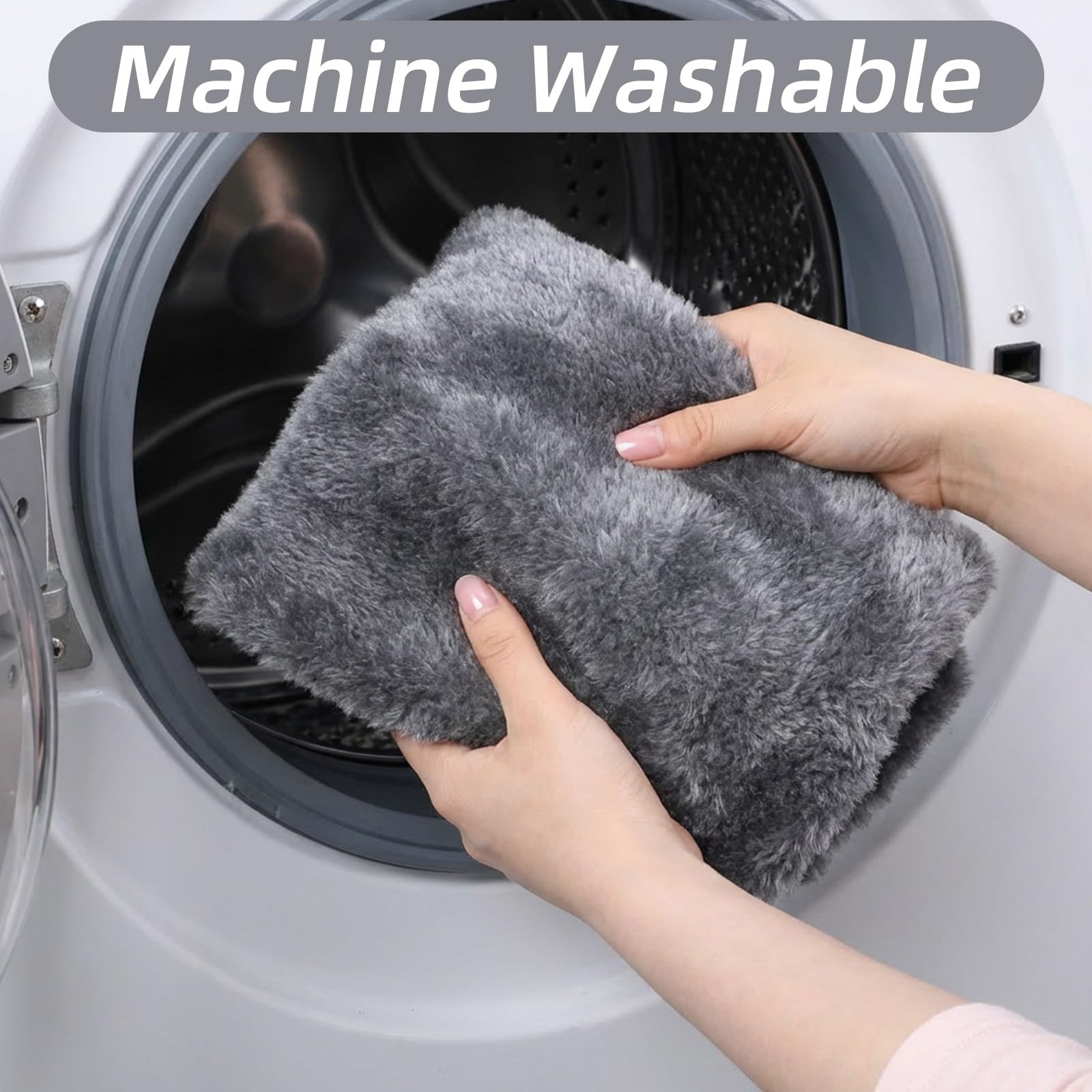 1 PCS Toilet Seat Lid Cover Microfiber Soft Velvet Toilet Cover Durable Adjustable Stretch Fuzzy Seat Covers with Elastic Bottom Absorbent Machine