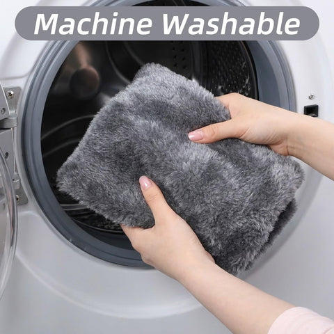 1 PCS Toilet Seat Lid Cover Microfiber Soft Velvet Toilet Cover Durable Adjustable Stretch Fuzzy Seat Covers with Elastic Bottom Absorbent Machine