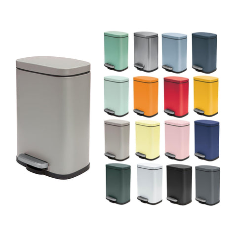 Spirella Akira Collection Pedal Bin 21.4 x 17.6 x 30 cm (5 Litres), Steel, Beige, 21.4 x 17.6 x 30 cm