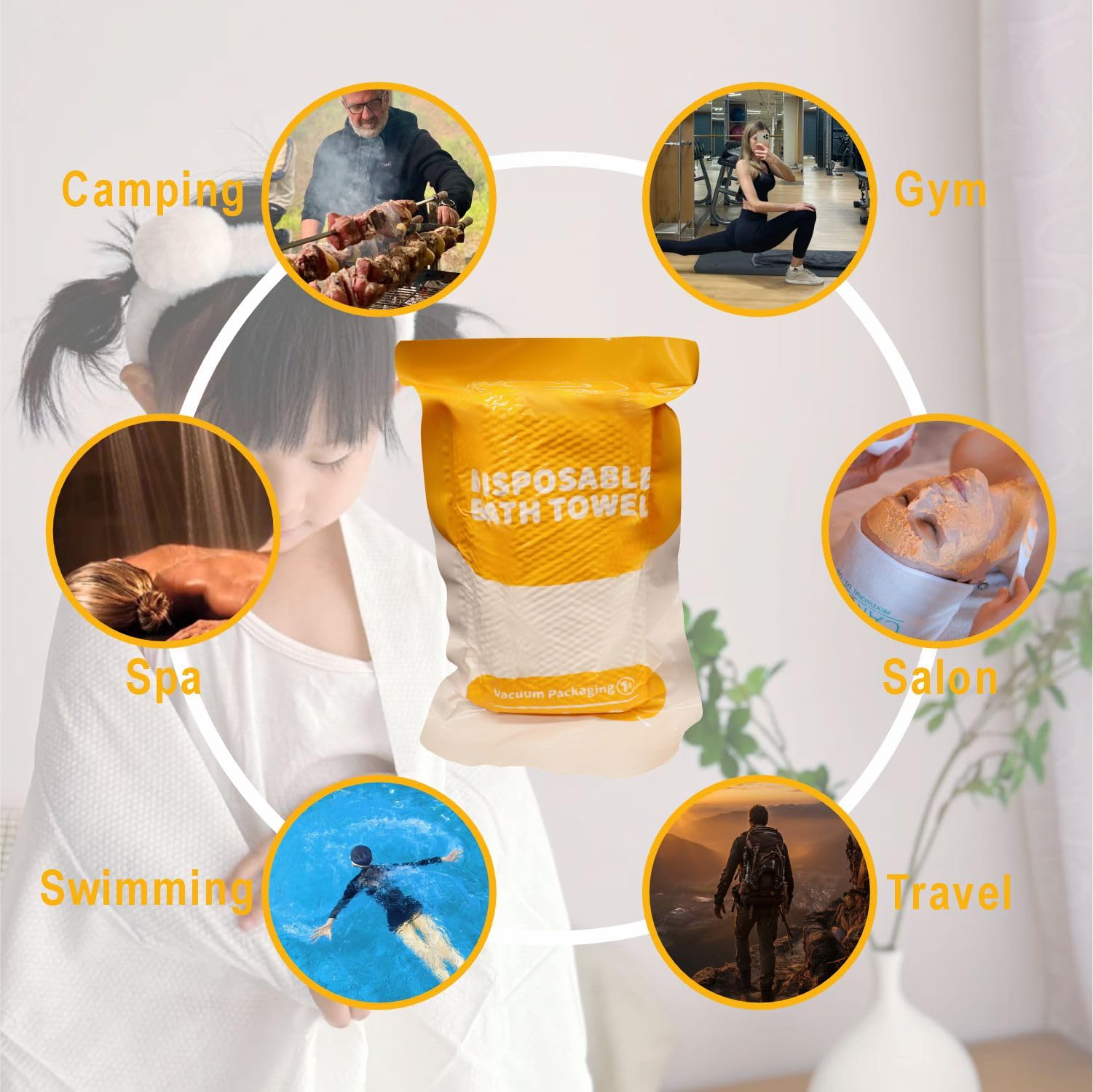 JINYUDOME Disposable Bath Towel, Big Shower Towels, Portable Package for Travel,Hotel, Trip, Camping Use. Soft and Large Luxury Body Towels