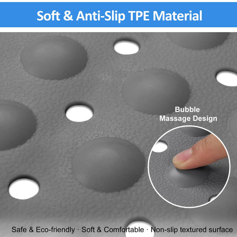 ZOKBOM Square Shower Mat Non Slip 70x70cm | Extra Large Shower Mat for Inside Shower with Suction Cups & Drain Holes