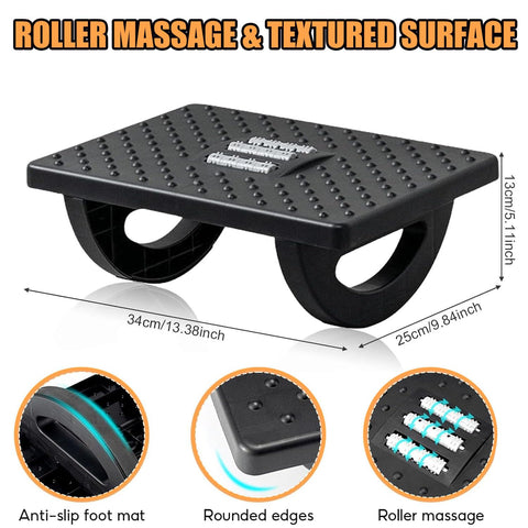 Foot Rest for Under Desk at Work, Ergonomic Foot Stools for Under Office Desk,Rocking Footrest with Roller Massager-Leg Rest for Chair