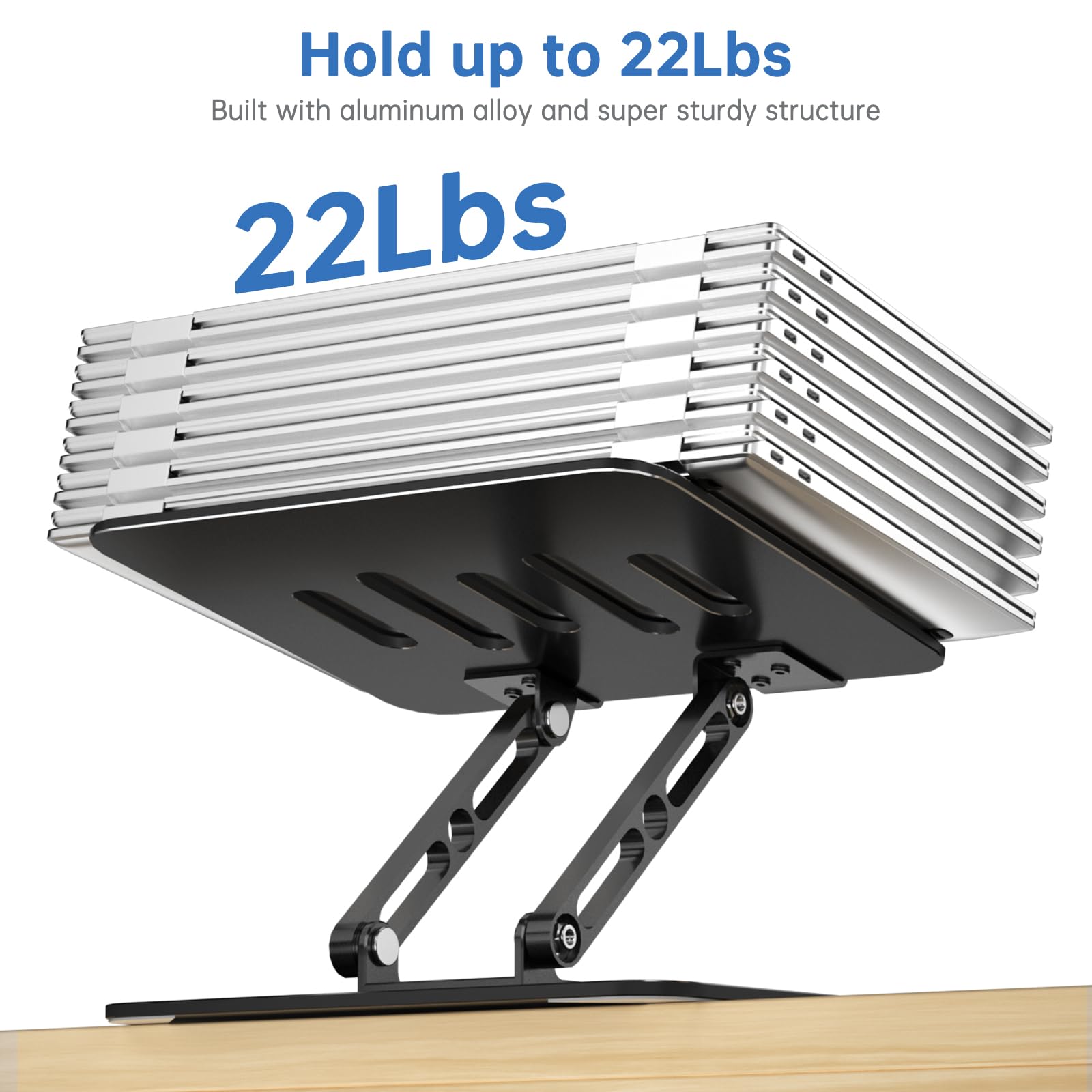 GleYo Laptop Stand for Desk Adjustable Computer Stand with 360 Rotating Base Ergonomic Laptop Riser Mount for Desk Foldable Protable Computer Desk