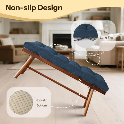 FlyGulls Indoor Bench Cushion for Indoor Furniture 106x40cm Navy