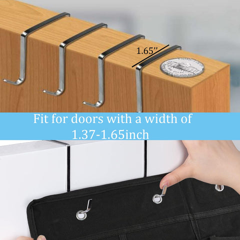 zeyedemo 2Sets Over The Door Shoe Storage Organizer 48Large Pockets Hanging Shoe Organizer with 8 Duty Metal Hooks Back of The Door Foldable