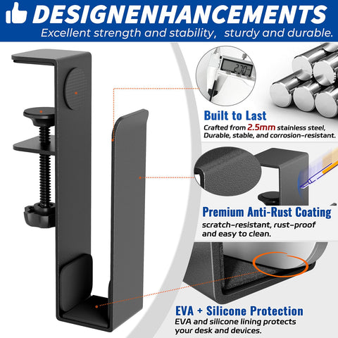 otuiaim Laptop Stand with Clamp for Desk Side, for Devices Thickness < 38mm