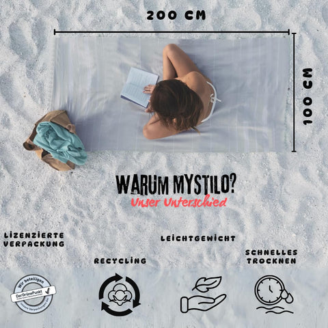 MyStilo 100% Recycled Cotton Hammam Towel - Sustainable and Natural - Sauna Towel, Beach Towel, Shower Towel, Bath Towel, Yoga Towel - Petrol