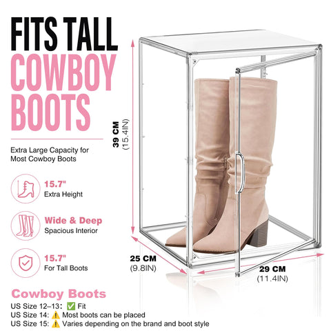 EZJOB Clear Ankle Boot Storage Boxes, Stackable Organiser, 1 Pack