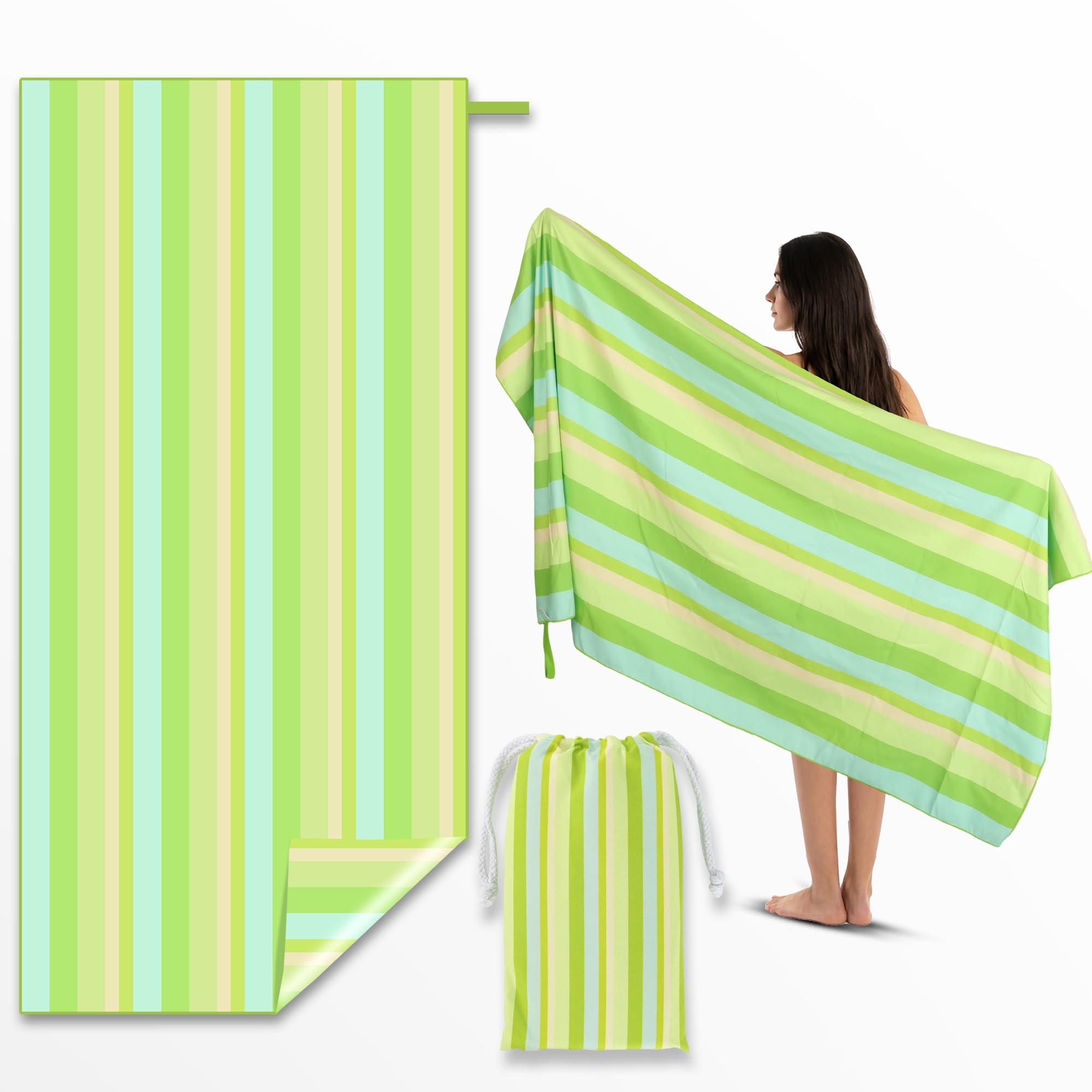 Anavasi Microfibre Beach Towels for Adults, 1 Pack 180 x 90cm 100% Recycled