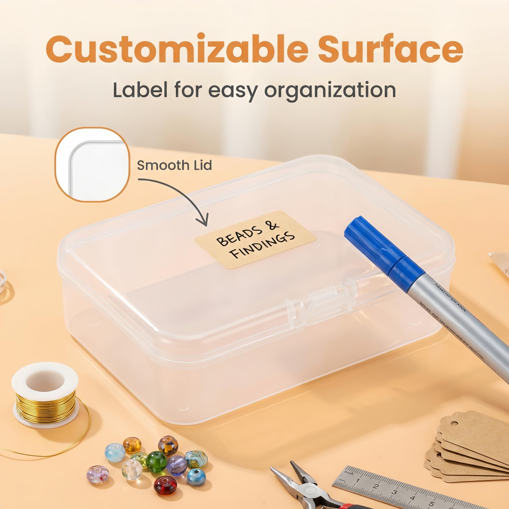 LJY Clear Mini Storage Boxes, 28 Pack, 3.3 x 2.2 x 1 in