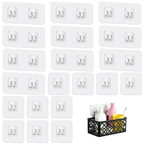 20 PCS Shower Caddy Adhesive Replacement, Adhesive Shower Caddy Hooks