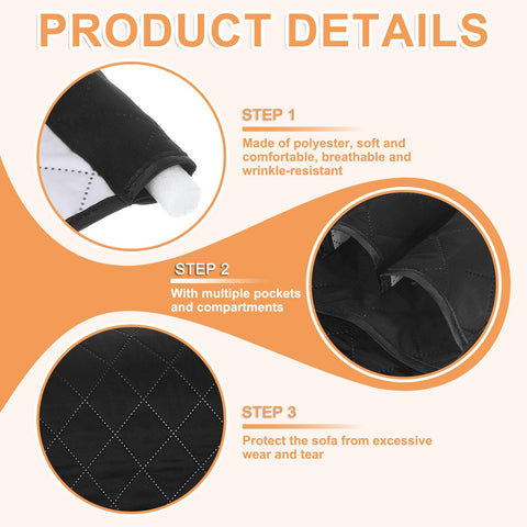 sourcing map 1 Pcs Recliner Armchair Caddy, Couch Armrest Organizer with 5 Pockets for Bedside Sofa Remote Control Holders Magazine Phone Book