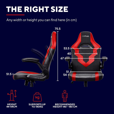 GXTrust Yezz Gaming Chair with Padded Arm Rest, Red