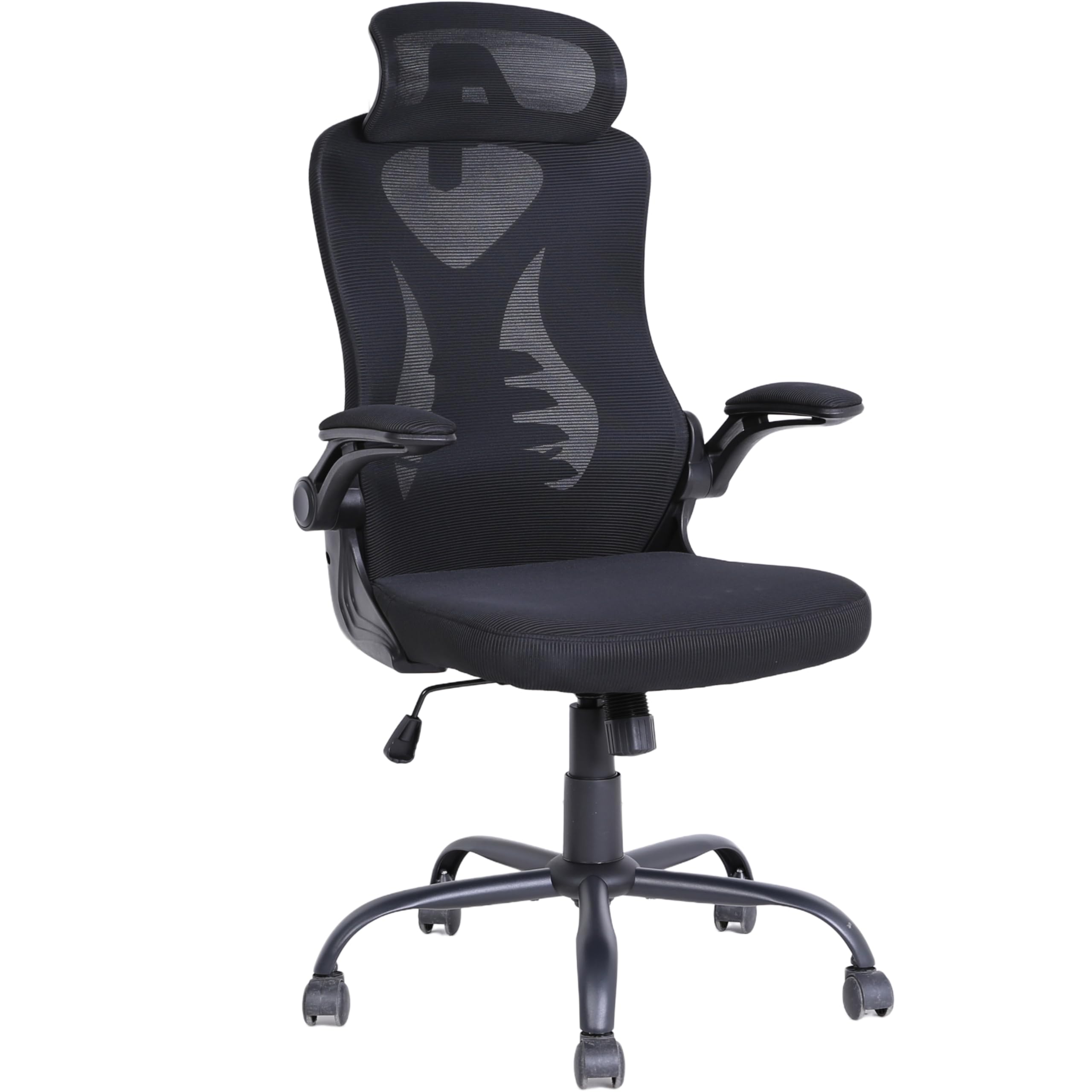 OWAY HOMELIVING Ergonomic Office Chair with Adjustable Lumbar Support & High-Back Mesh Desk Chair 150kg Capacity & 125° Recline & Flip-Up Armrests
