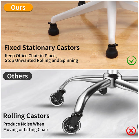 Bell Glides Replacement Office Chair, Fixed Stationary Castors