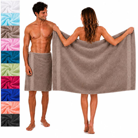 Betz 2 pieces Sauna Towel PALERMO 80x200 cm 100% Cotton color stone grey