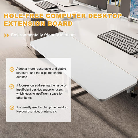 Cozyel Ergonomics Desk Extender Tray, 25.6X 9.8 Punch-Free Clamp on, Foldable Keyboard Drawer Tray