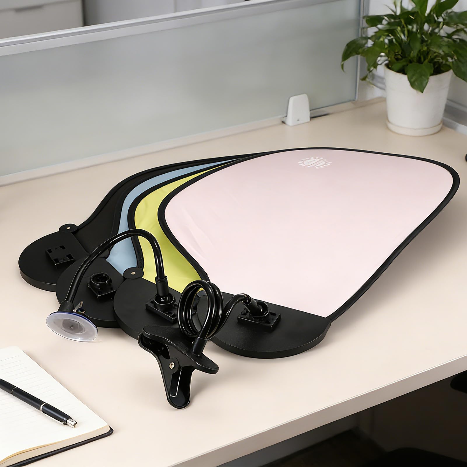 PATIKIL Desk Shade, 22.8" Adjustable Cubicle Shade with Suction Cup and Clip Portable Foldable Cubicle Light Shield for Block Overhead Light Privacy