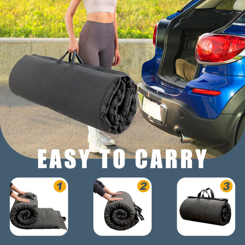 MAXYOYO Portable Foldable Futon Mattress, Hypoallergenic Fabric and Foam Mattress Pad with Handle and Zipper for Outdoor Indoor Camping Guest Car