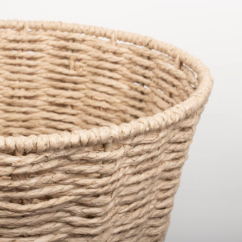 woodluv Round Waste Paper Basket Bin - Rubbish Bin for Bedroom, Bathroom, Offices or Home