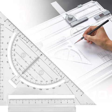 WinHUb A3 Drawing Board 51x37cm, Adjustable Technical Drafting Table with Parallel Motion, Sliding Ruler & Accessories