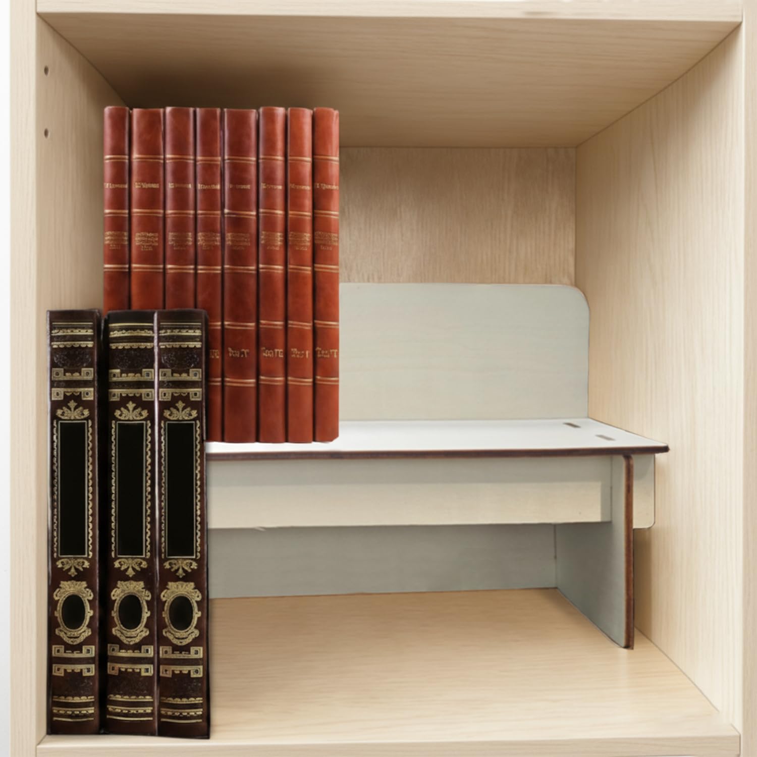 SUNUCO Paperback Book Riser insert compatible with Ikea Kallax Storage Unit, Inserts Shelves for Improved Book Organization (1Pcs)
