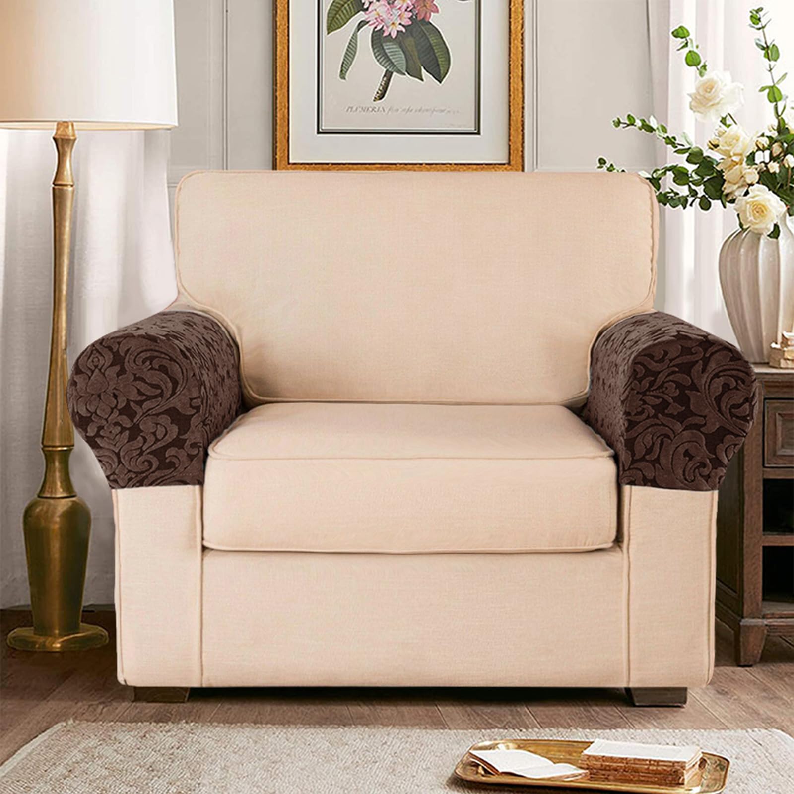 Armrest Chair Covers, Set of 4 Stretch Armchair Couch Armchair Covers for Arms Sofa